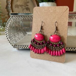 Pink Statement earrings